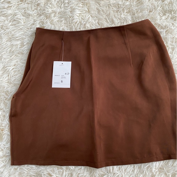 Forever 21 Silk Brown Mini Skirt - Picture 2 of 3